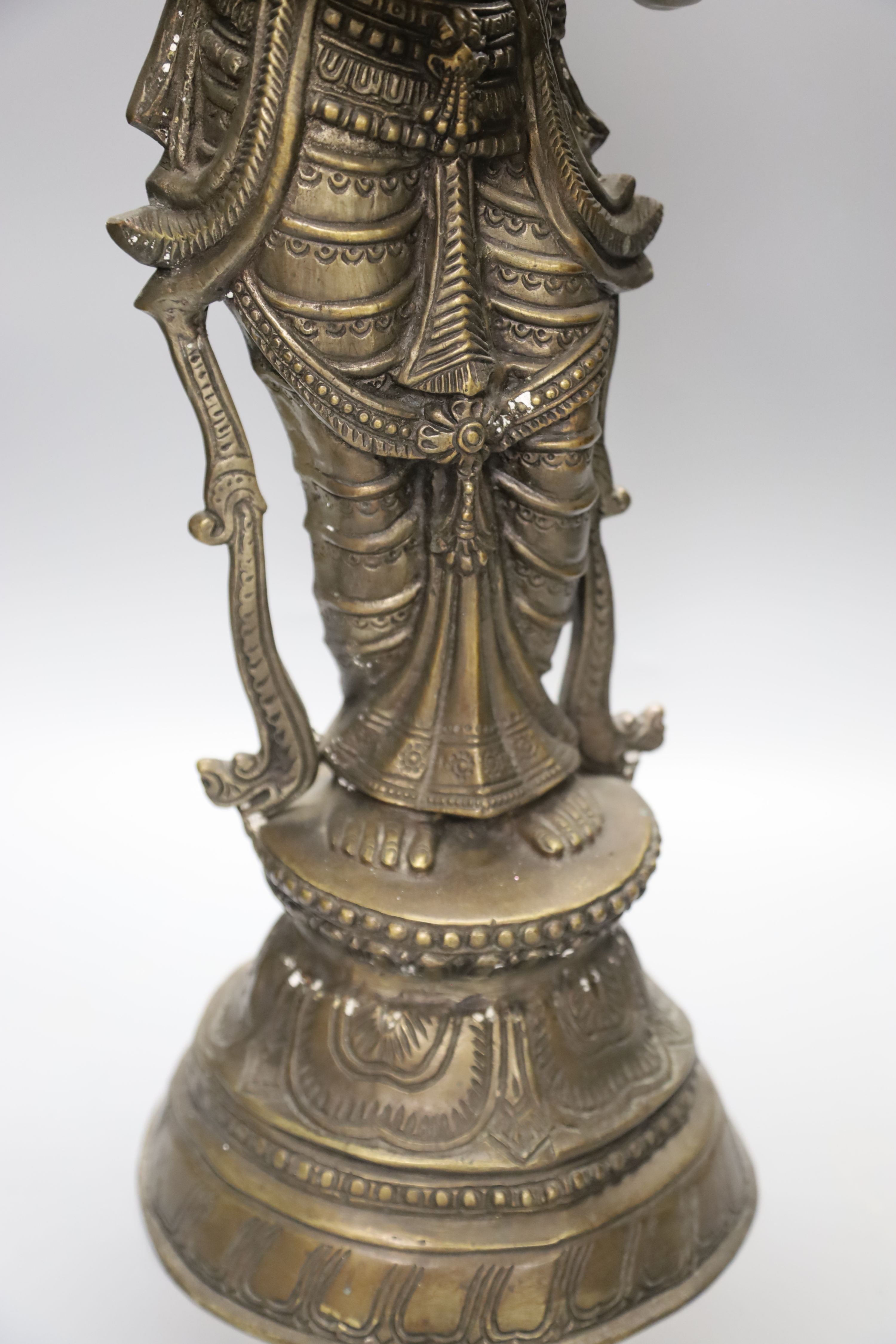 An Indian bronze figure of Deepalakshmi, H 63cm